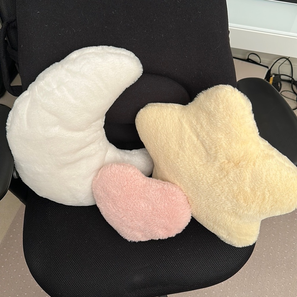 Cute cuddly furry cushions set